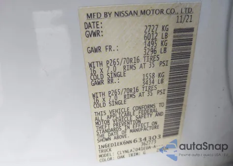 2022 Nissan Frontier S из США, поврежденный, VIN 1N6ED1EK6NN634303